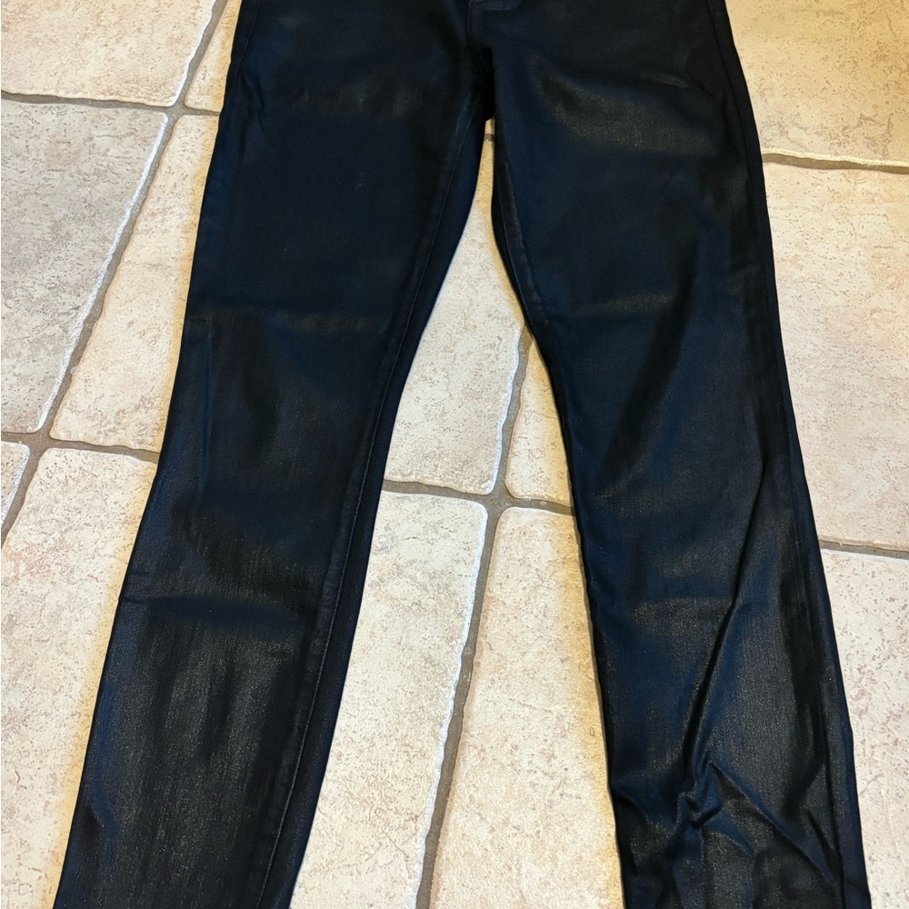 Joe's Jeans Women's Size 27 The Charlie Coated Black Skinny Jeans